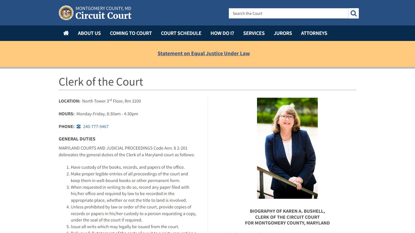 Clerk of the Court - Montgomery County, MD Circuit Court